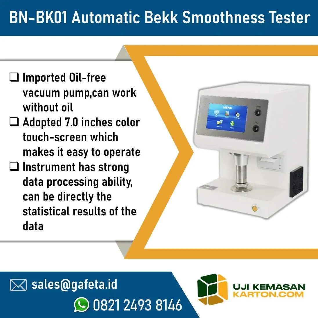 BN-BK01 Automatic Bekk Smoothness Tester - Uji Kehalusan Kertas & Karton
