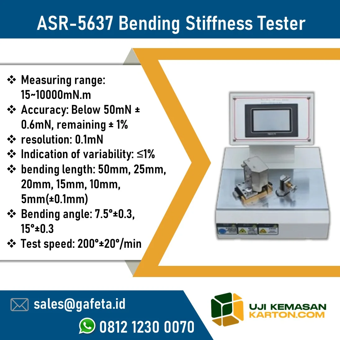 Jual Bending Stiffness Tester ASR-5637A